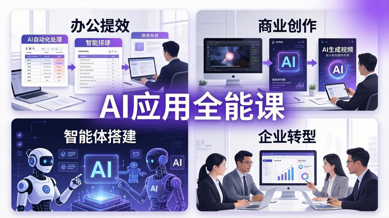 AIGC 应用全能课:办公提效、商业创作、智能体搭建、企业转型,一站式学会AI应用-星空网创资源