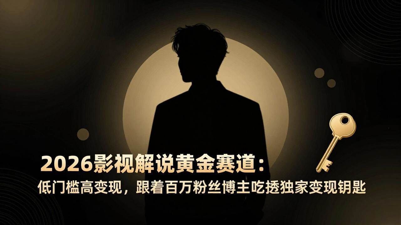 （17721期）2026影视解说黄金赛道：低门槛高变现，跟着百万粉丝博主吃透独家变现钥匙-星空网创资源