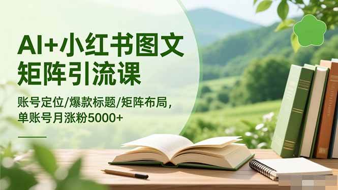 (16530期)AI+小红书图文矩阵引流课:账号定位/爆款标题/矩阵布局/单账号月涨粉5000+-星空网创资源