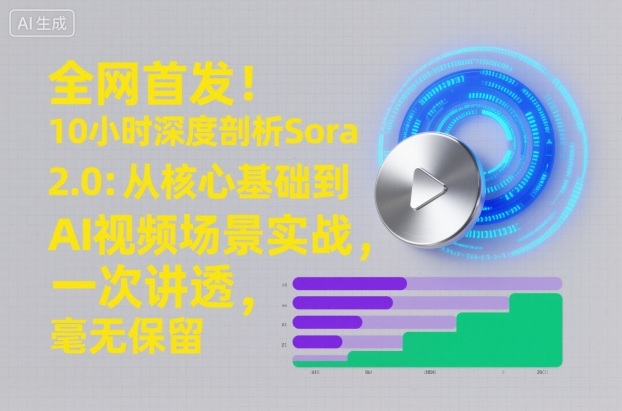全网首发!10小时深度剖析Sora 2.0:从核心基础到AI视频场景实战,一次讲透,毫无保留-星空网创资源
