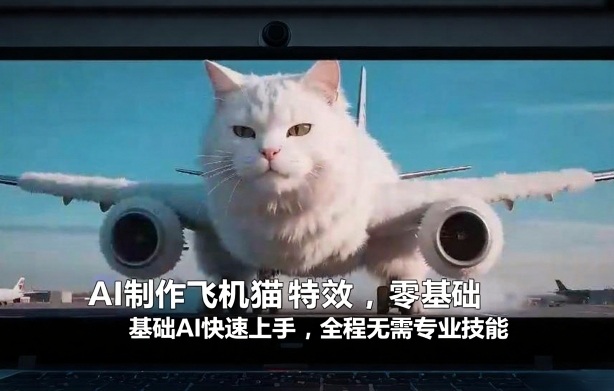 AI制作飞机猫特效,零基础AI快速上手,全程无需专业技能 AI制作飞机猫特效,零基础AI快速上手,全程无需专业技能