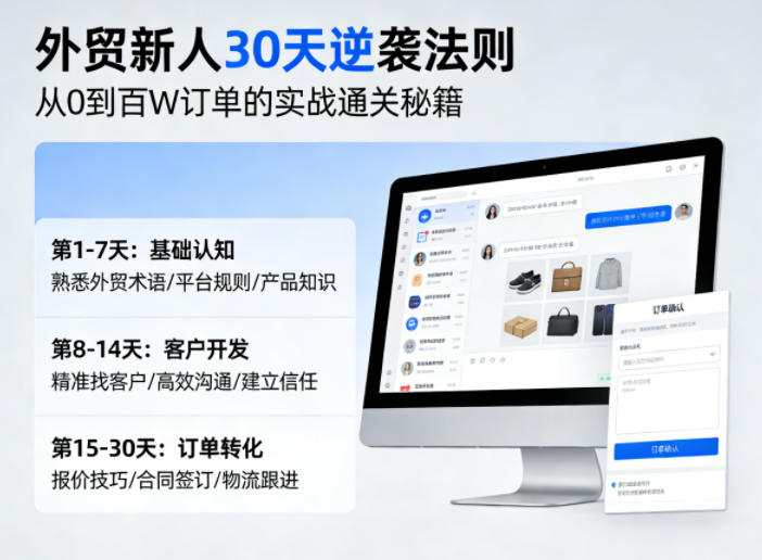 外贸新人30天逆袭法则,教你从0到百W订单的实战通关秘籍-星空网创资源