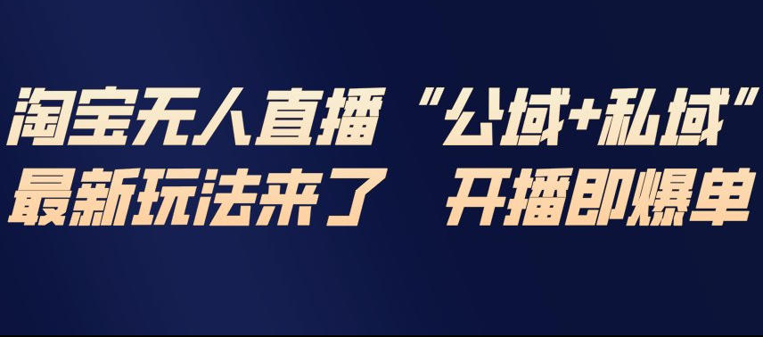 淘宝无人直播完整教程,公试+私域,最新玩法来了,开播即爆单-星空网创资源