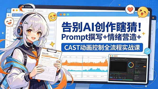 (18473期)告别AI创作瞎猜!Prompt撰写+情绪营造+CAST动画控制全流程实战课-星空网创资源