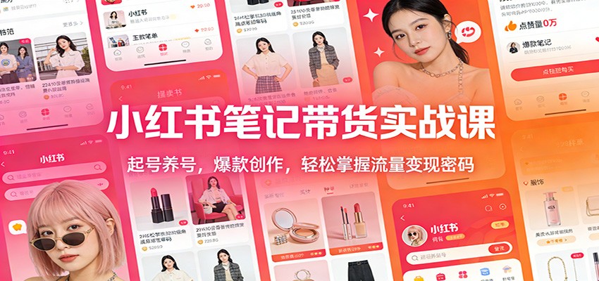 小红书笔记带货实战课：起号养号，爆款创作，轻松掌握流量变现密码-星空网创资源