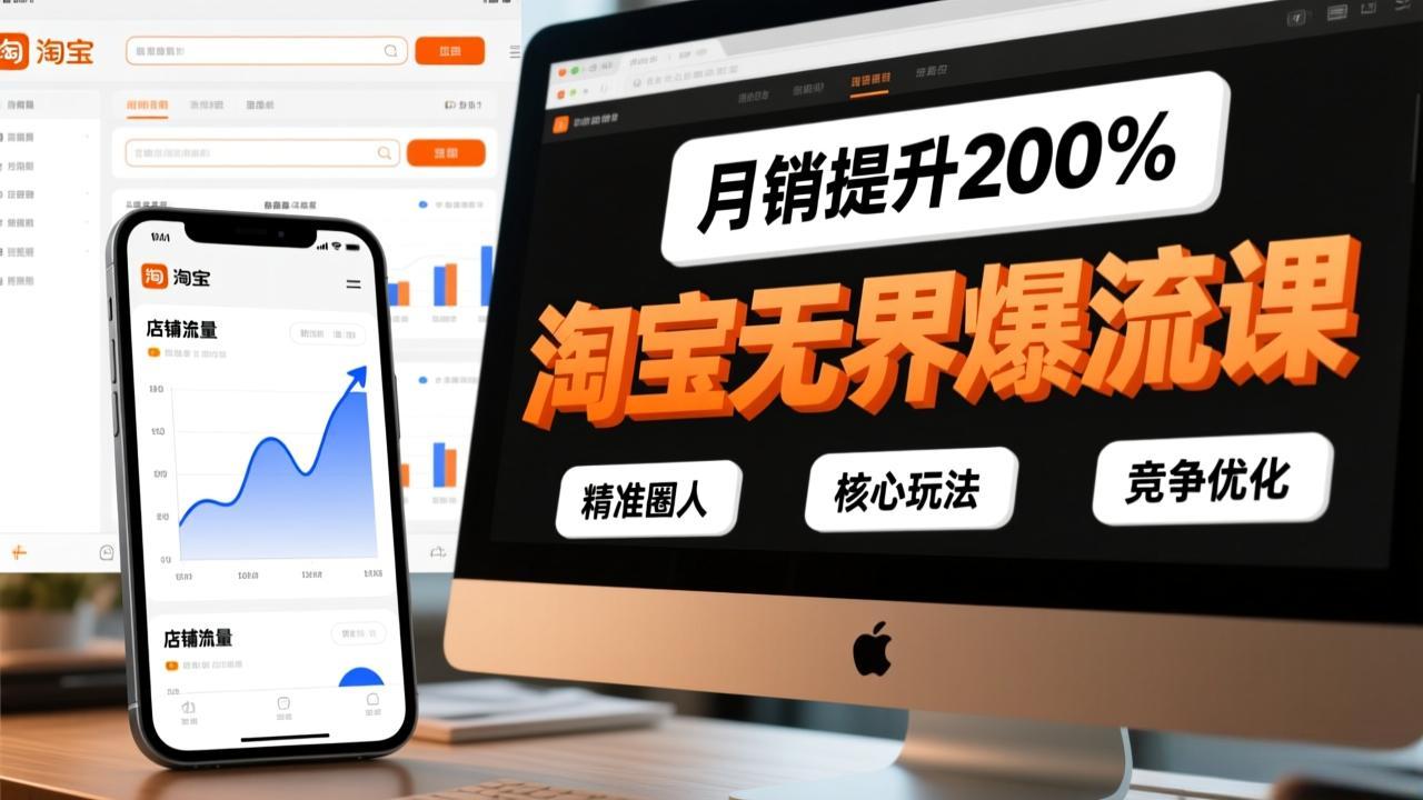 淘宝无界爆流课,精准圈人、核心玩法、竞争优化,快速引爆店铺流量,月销提升200%-星空网创资源