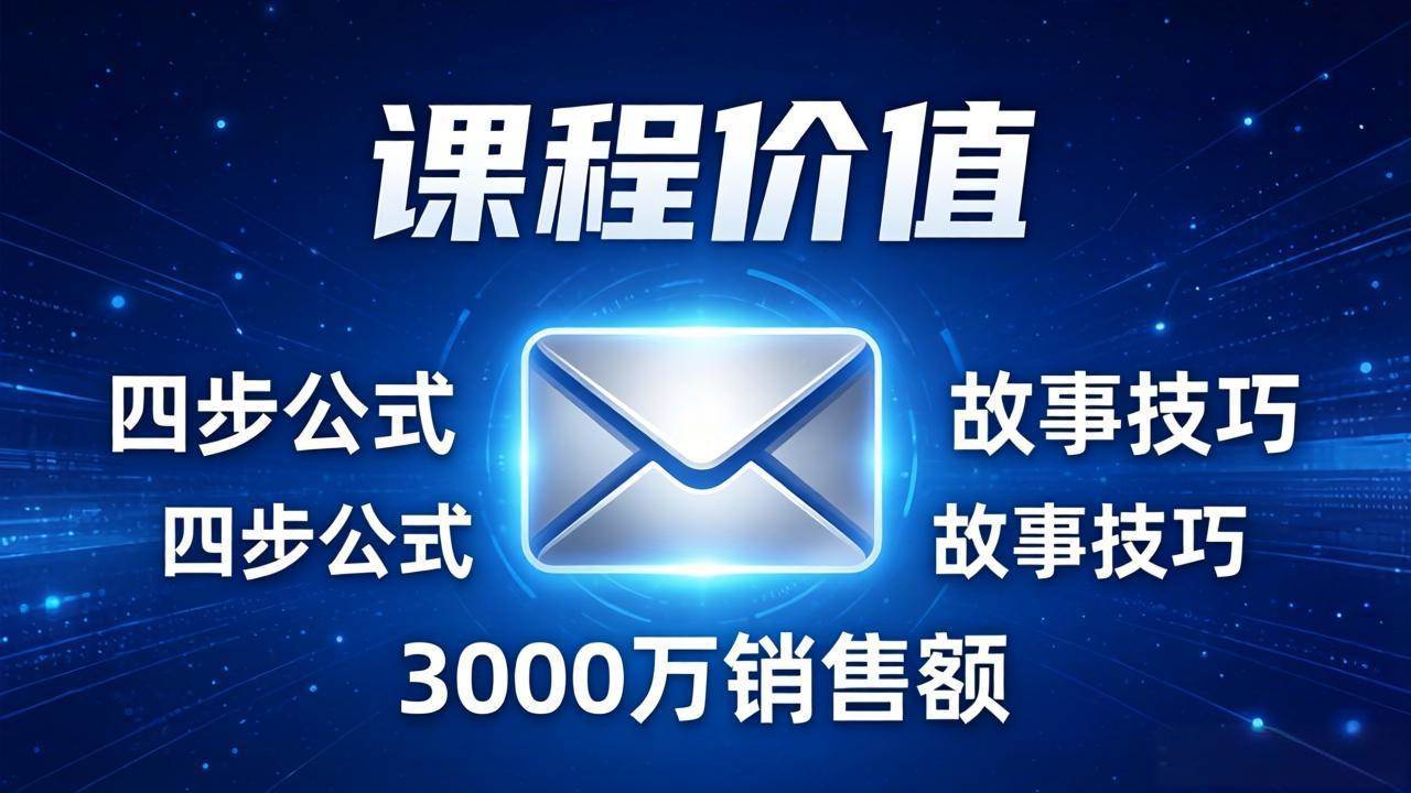 (17771期)高效邮件销售课:15分钟写出高转化邮件,四步公式+故事技巧,3000万销售额玩法拆解-星空网创资源