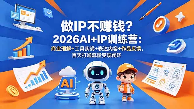 做IP不赚钱？2026AI+IP训练营：商业理解+工具实战+表达内容+作品反馈，百天打通流量变现闭环-星空网创资源