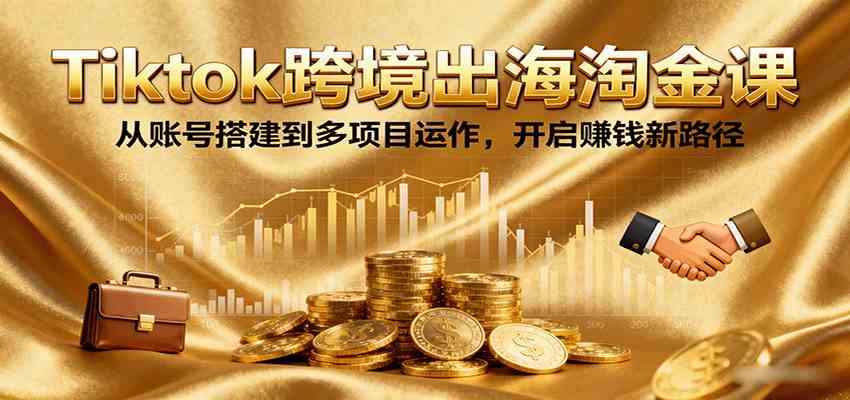 Tiktok跨境出海淘金课,从账号搭建到多项目运作,开启赚钱新路径-星空网创资源