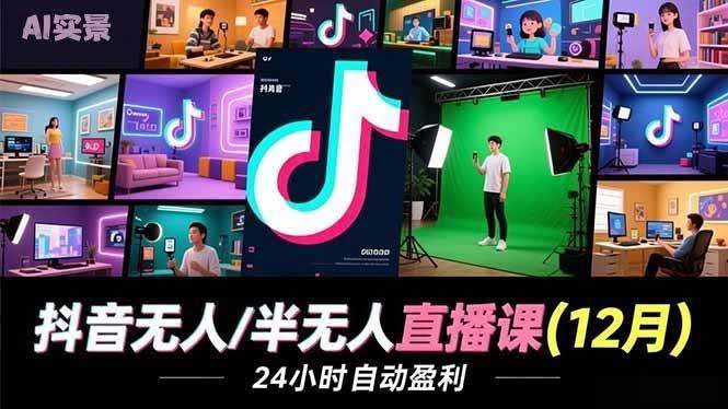 (16965期)抖音无人/半无人直播课(12月),AI实景、数字人、绿幕、多种玩法、24小时自动盈利 (16965期)抖音无人/半无人直播课(12月),AI实景、数字人、绿幕、多种玩法、24小时自动盈利