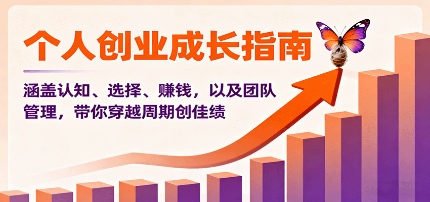 个人创业成长指南:涵盖认知、选择、赚钱,以及团队管理,带你穿越周期创佳绩-星空网创资源