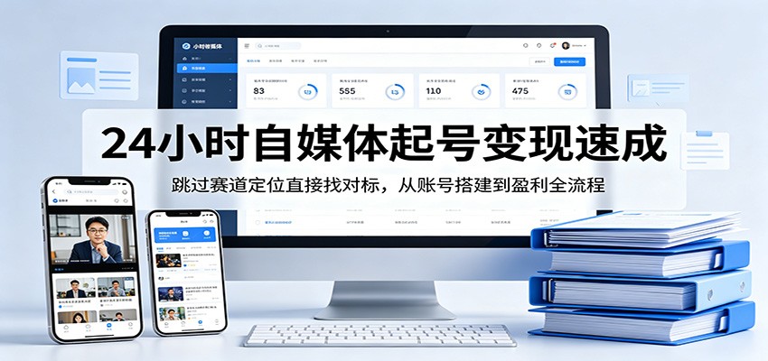 24小时自媒体起号变现速成，跳过赛道定位直接找对标，从账号搭建到盈利全流程-星空网创资源