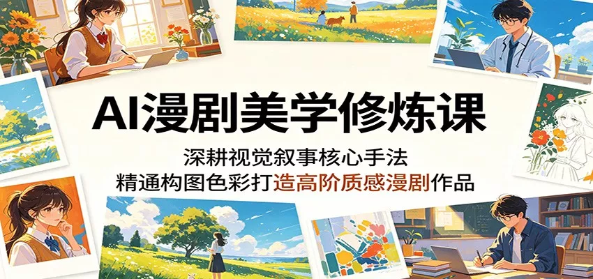 AI漫剧美学修炼课：深耕视觉叙事核心手法，精通构图色彩打造高阶质感漫剧作品-星空网创资源