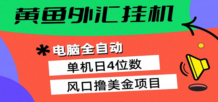 黄鱼外汇挂机：全自动赚美金、自动交易、风口项目-星空网创资源