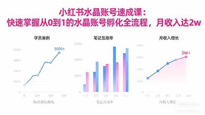 (16476期)2025小红书水晶账号速成课:快速掌握从0-1水晶账号孵化全流程,月收入达2w-星空网创资源