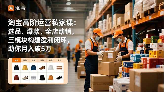 (16865期)淘宝高阶运营私家课:选品、爆款、全店动销,三模块构建盈利闭环,助你月入破5万-星空网创资源