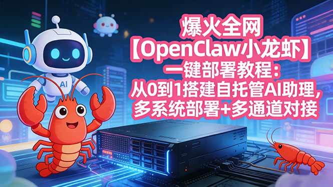 (17612期)爆火全网【OpenClaw 小龙虾】一键部署教程:从0到1搭建自托管AI助理,多系统部署+多通道对接-星空网创资源