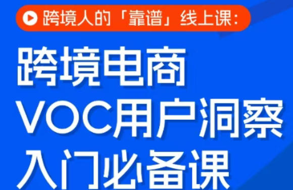 跨境电商VOC用户洞察入门必备课,跨境人的靠谱线上课-星空网创资源