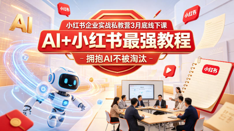 小红书企业实战私教营3月底线下课,AI+小红书最强教程,拥抱AI不被淘汰-星空网创资源