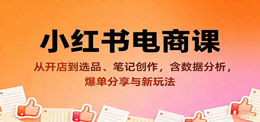 小红书电商课：从开店到选品、笔记创作，含数据分析，爆单分享与新玩法-星空网创资源