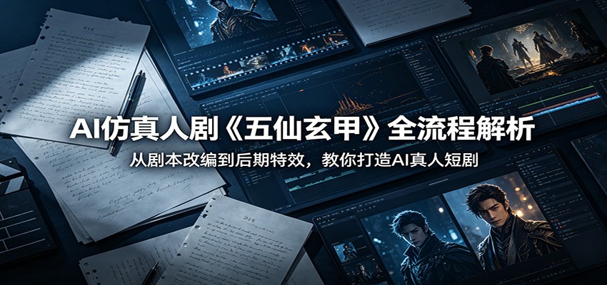 AI仿真人剧《五仙玄甲》全流程解析：从剧本改编到后期特效，教你打造AI真人短剧-星空网创资源