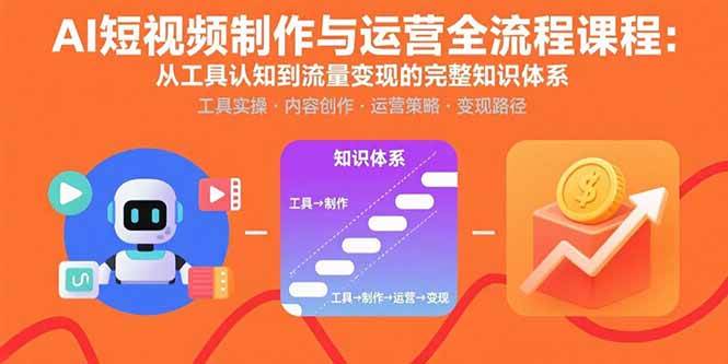 (15863期)AI短视频制作与运营全流程课程:从工具认知到流量变现的完整知识体系-星空网创资源