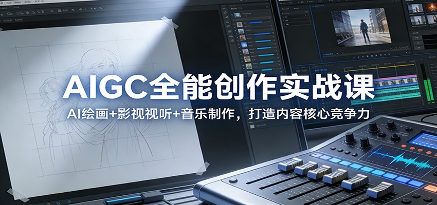 AIGC全能创作实战课：AI绘画+影视视听+音乐制作，打造内容核心竞争力-星空网创资源