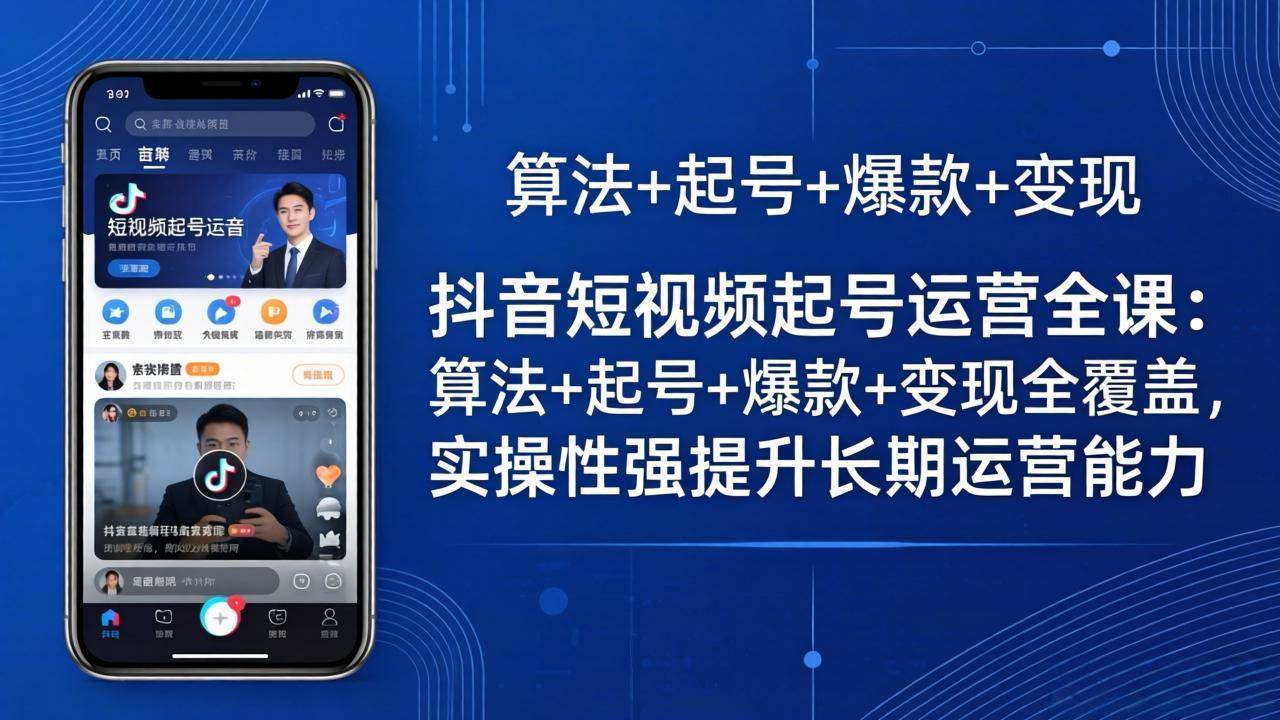 （18071期）抖音短视频起号运营全课：算法+起号+爆款+变现全覆盖，实操性强提升长期运营能力-星空网创资源