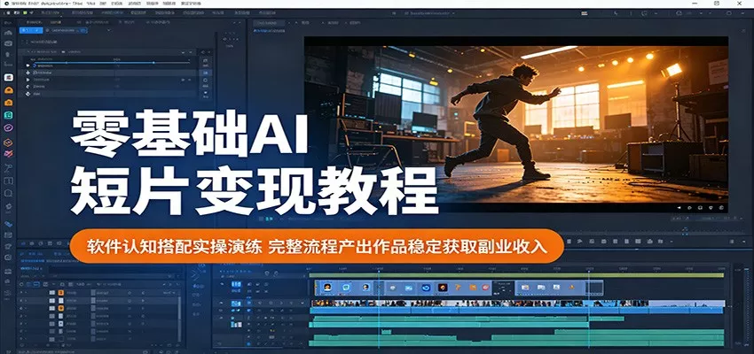 零基础AI短片变现教程:软件认知搭配实操演练,完整流程产出作品稳定获取副业收入-星空网创资源