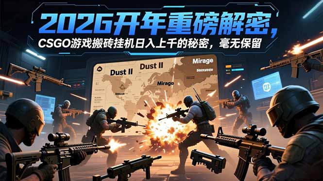 2026开年重磅解密,CSGO游戏搬砖挂机日入上千的秘密,毫无保留-星空网创资源