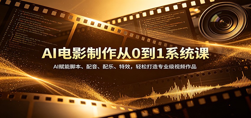 AI电影制作从0到1系统课：AI赋能脚本、配音、配乐、特效，轻松打造专业级视频作品-星空网创资源
