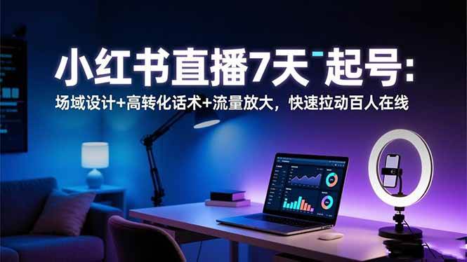 （16537期）小红书直播7天起号：场域设计+高转化话术+流量放大，快速拉动百人在线-星空网创资源