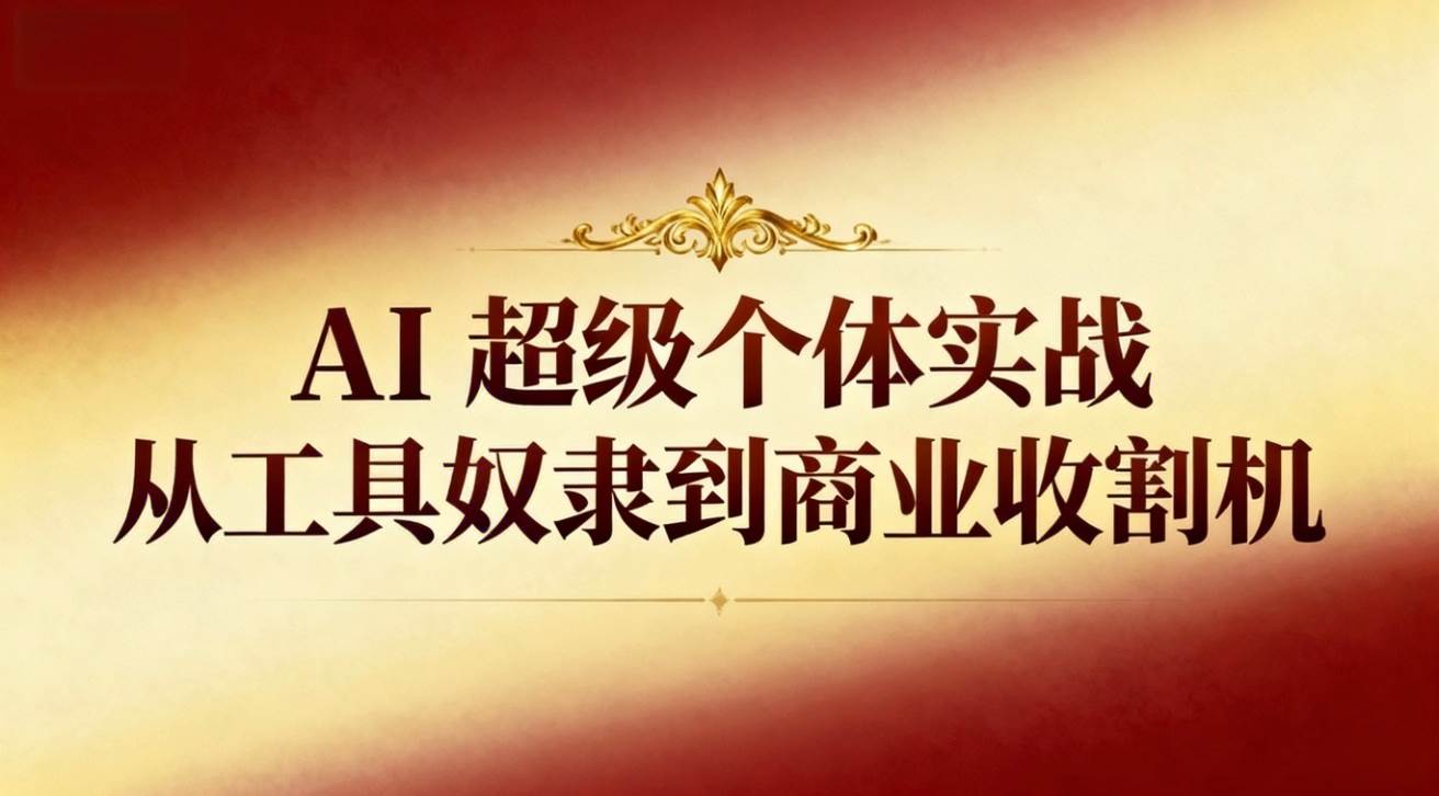 （16718期）AI超级个体实战：从工具奴隶到商业收割机-星空网创资源