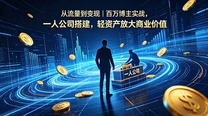 从流量到变现｜百万博主实战，一人公司搭建，轻资产放大商业价值-星空网创资源