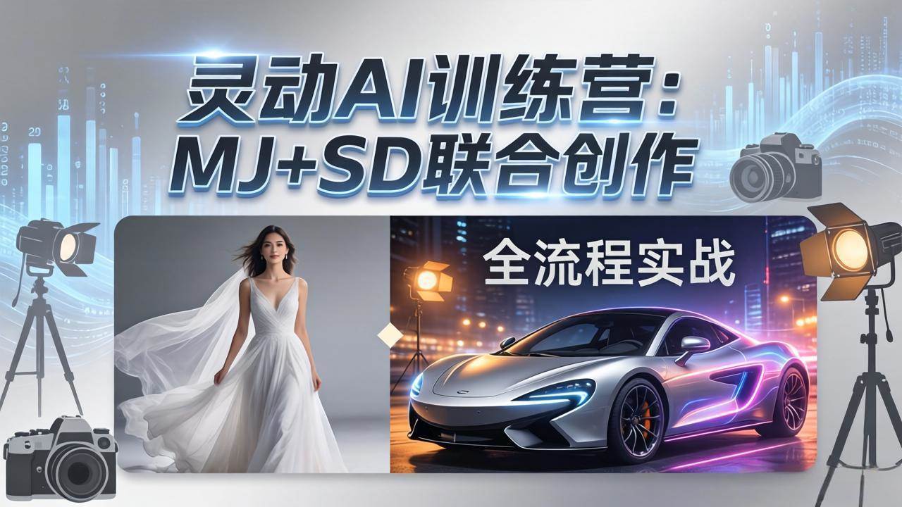 (17795期)灵动AI训练营-3.0课程:MJ+SD联合创作,从婚纱大片到汽车广告,摄影后期全流程实战-星空网创资源