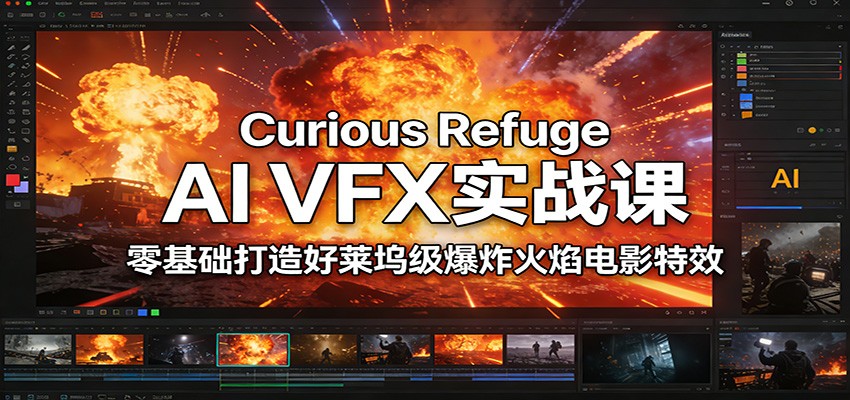 Curious Refuge AI VFX实战课，零基础打造好莱坞级爆炸火焰电影特效-星空网创资源