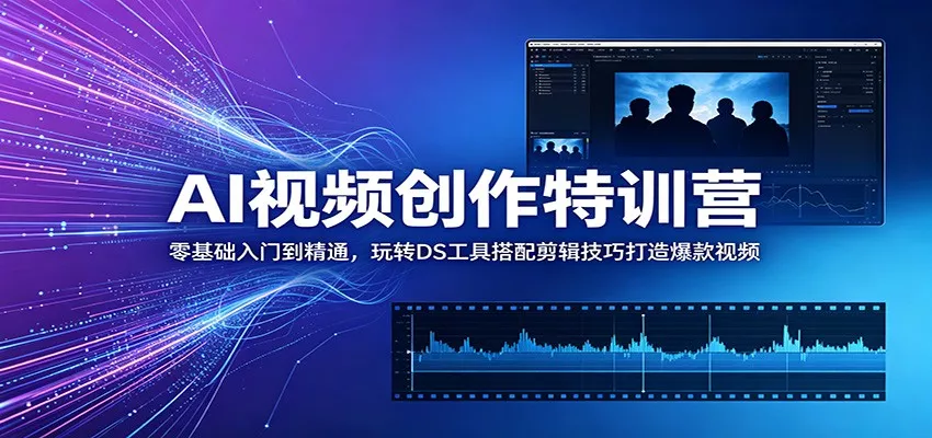AI视频创作特训营：零基础入门到精通，玩转DS工具搭配剪辑技巧打造爆款视频-星空网创资源
