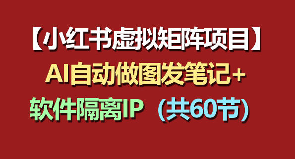 小红书虚拟矩阵项目:软件隔离IP+AI自动做图发笔记(共60节)-星空网创资源