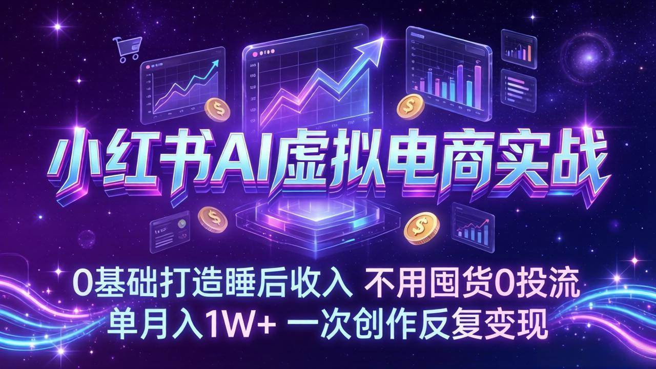 (17607期)小红书AI虚拟电商实战:0基础打造睡后收入,不用囤货0投流,单月入1W+,一次创作反复变现 (17607期)小红书AI虚拟电商实战:0基础打造睡后收入,不用囤货0投流,单月入1W+,一次创作反复变现