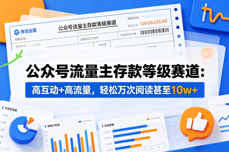 公众号流量主之存款等级赛道,高互动+高流量,轻松达到万次阅读,甚至10w+-星空网创资源