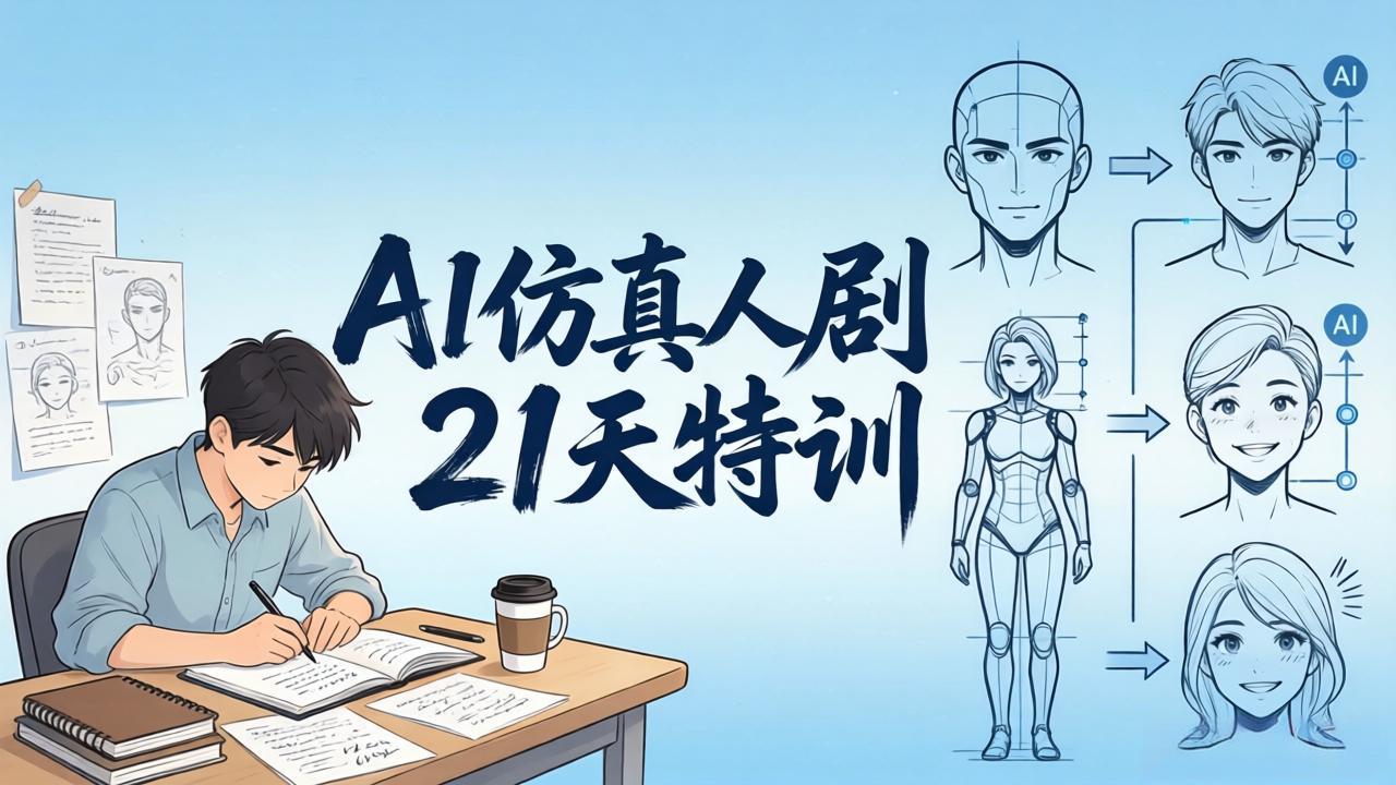 AI仿真人剧21天特训-更新:从剧本到成片全流程实战,掌握角色一致性与变现方法-星空网创资源