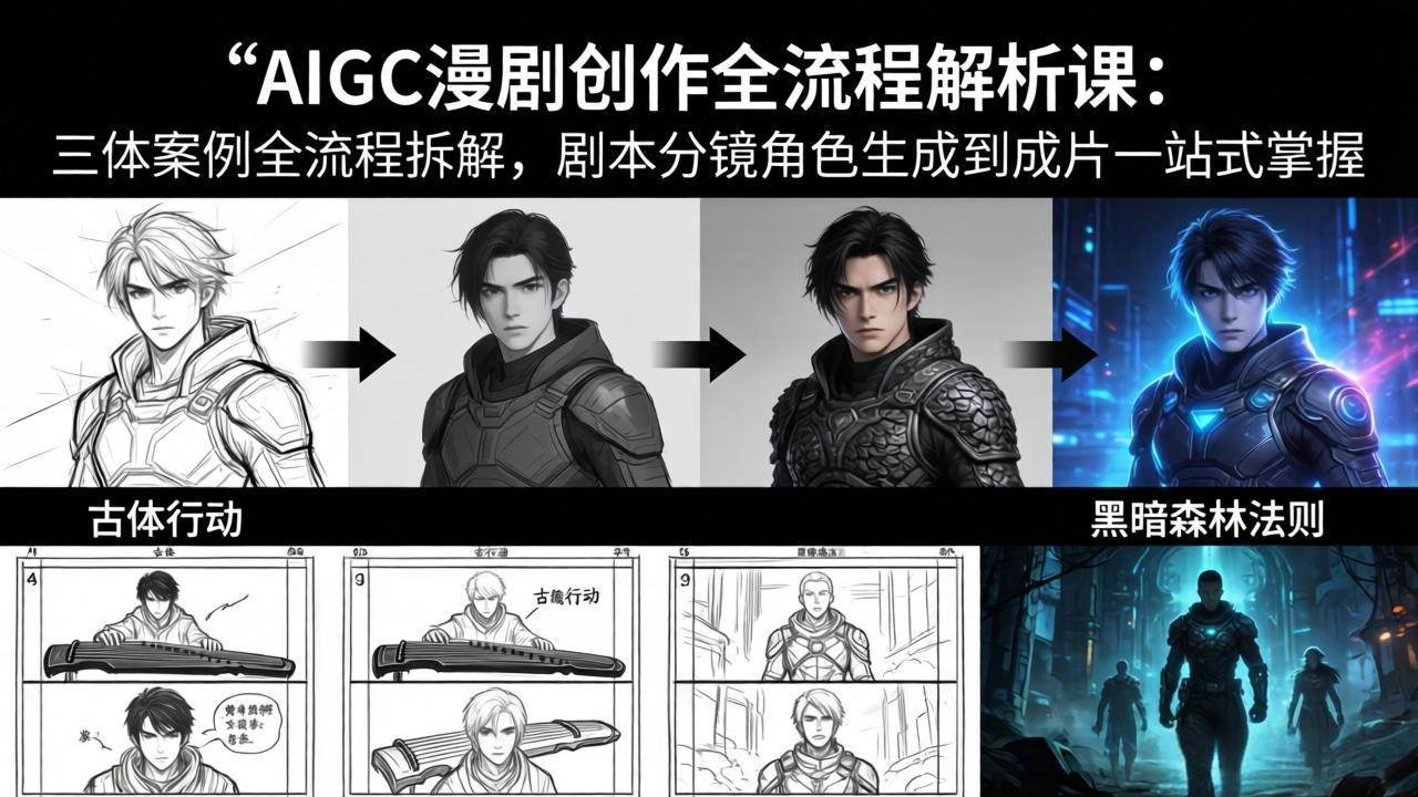 （17879期）AIGC漫剧创作全流程解析课：三体案例全流程拆解，剧本分镜角色生成到成片一站式掌握-星空网创资源