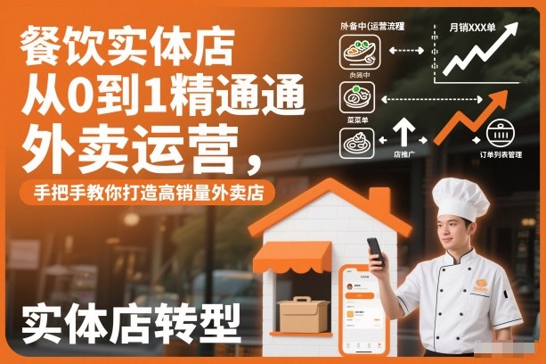 餐饮实体店从0到1精通外卖运营,手把手教你打造高销量外卖店-星空网创资源
