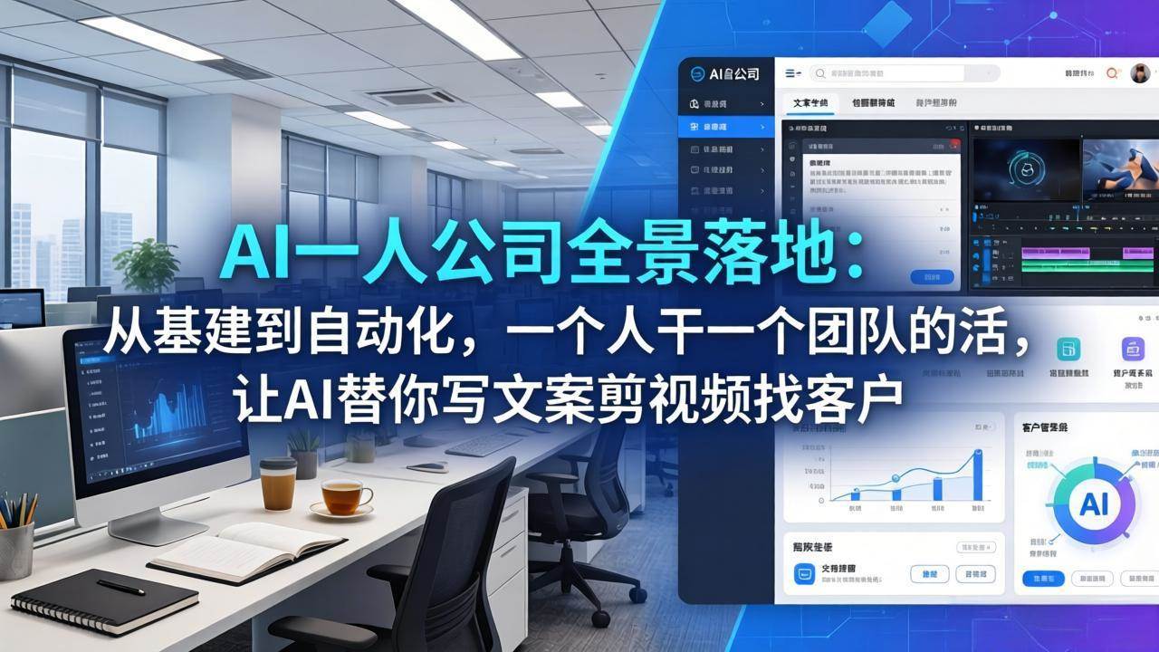 (17939期)AI一人公司全景落地:从基建到自动化,一个人干一个团队的活,让AI替你写文案剪视频找客户-星空网创资源