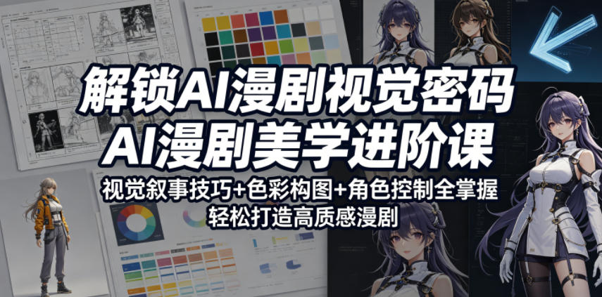解锁AI漫剧视觉密码,AI漫剧美学进阶课,视觉叙事技巧+色彩构图+角色控制全掌握,轻松打造高质感漫剧(更新)-星空网创资源