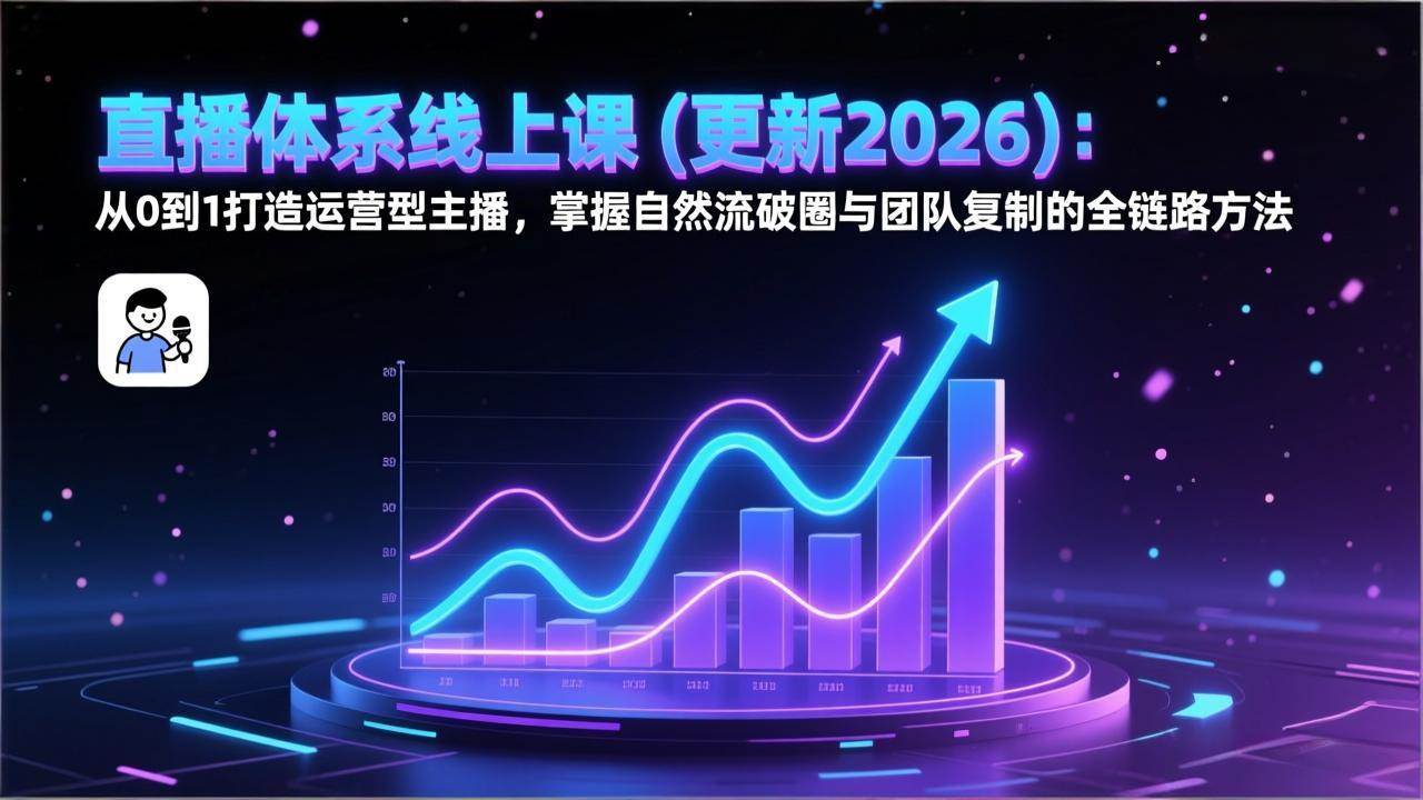 (17256期)直播体系线上课(更新2026):从0到1打造运营型主播,掌握自然流破圈与团队复制的全链路方法 (17256期)直播体系线上课(更新2026):从0到1打造运营型主播,掌握自然流破圈与团队复制的全链路方法
