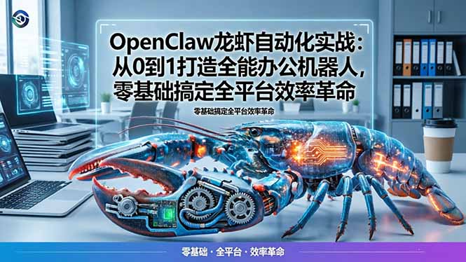 OpenClaw龙虾自动化实战：从0到1打造全能办公机器人，零基础搞定全平台效率革命-星空网创资源