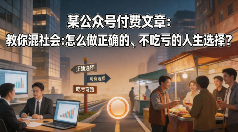 某公众号付费文章:教你混社会:怎么做正确的、不吃亏的人生选择?-星空网创资源