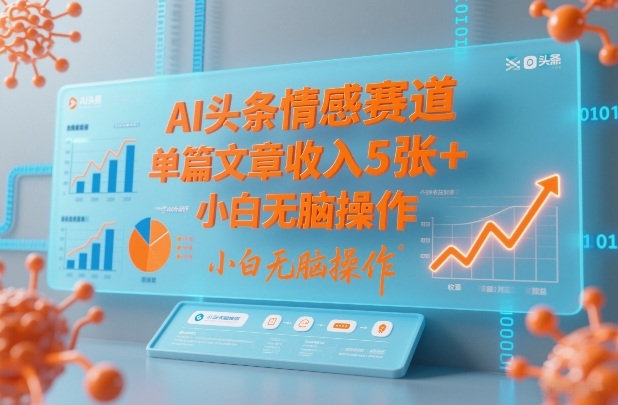 AI头条情感赛道,单篇文章收入5张+,小白无脑操作 AI头条情感赛道,单篇文章收入5张+,小白无脑操作