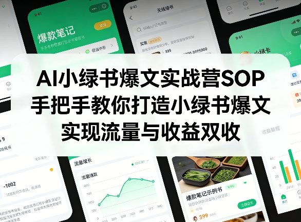 AI小绿书爆文实战营SOP,手把手教你打造小绿书爆文,实现流量与收益双收-星空网创资源